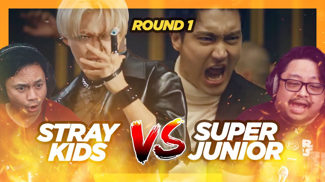 Round 1: Stray Kids 'MANIAC' VS SUPER JUNIOR 'Black Suit' MV Reaction & Review. Banger vs Banger.