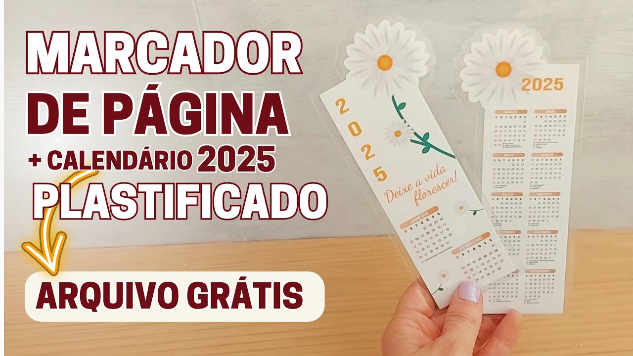 Marca Página com Calendário 2025
