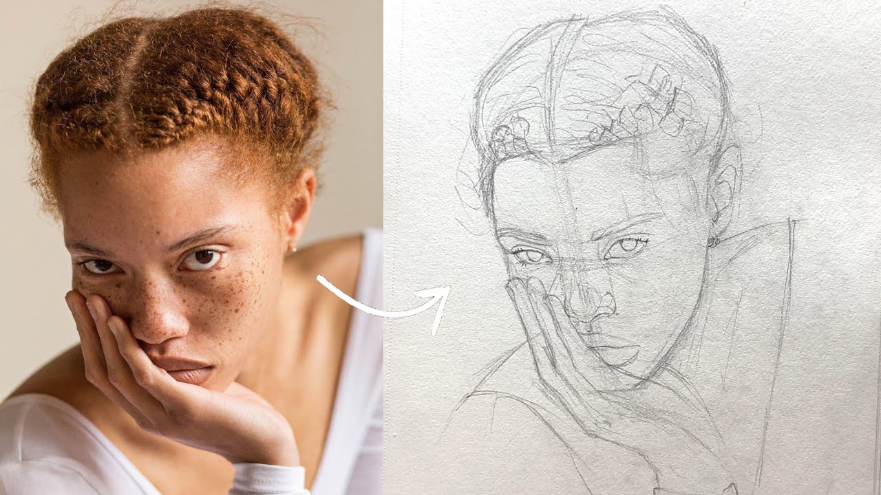 How to draw a portrait using loomis method 