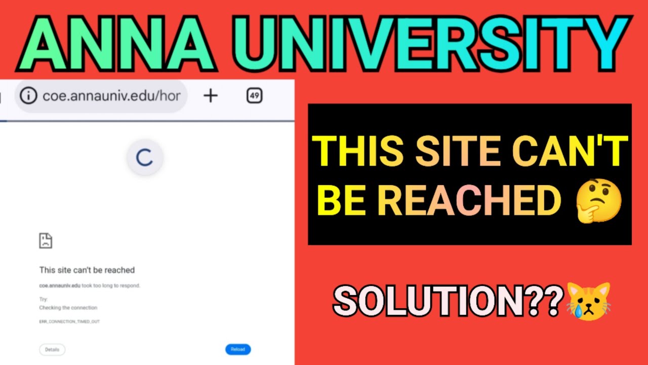 This Site can't be Reached? Results Anna University| Engineering Results|Site can't be Reached|R2021