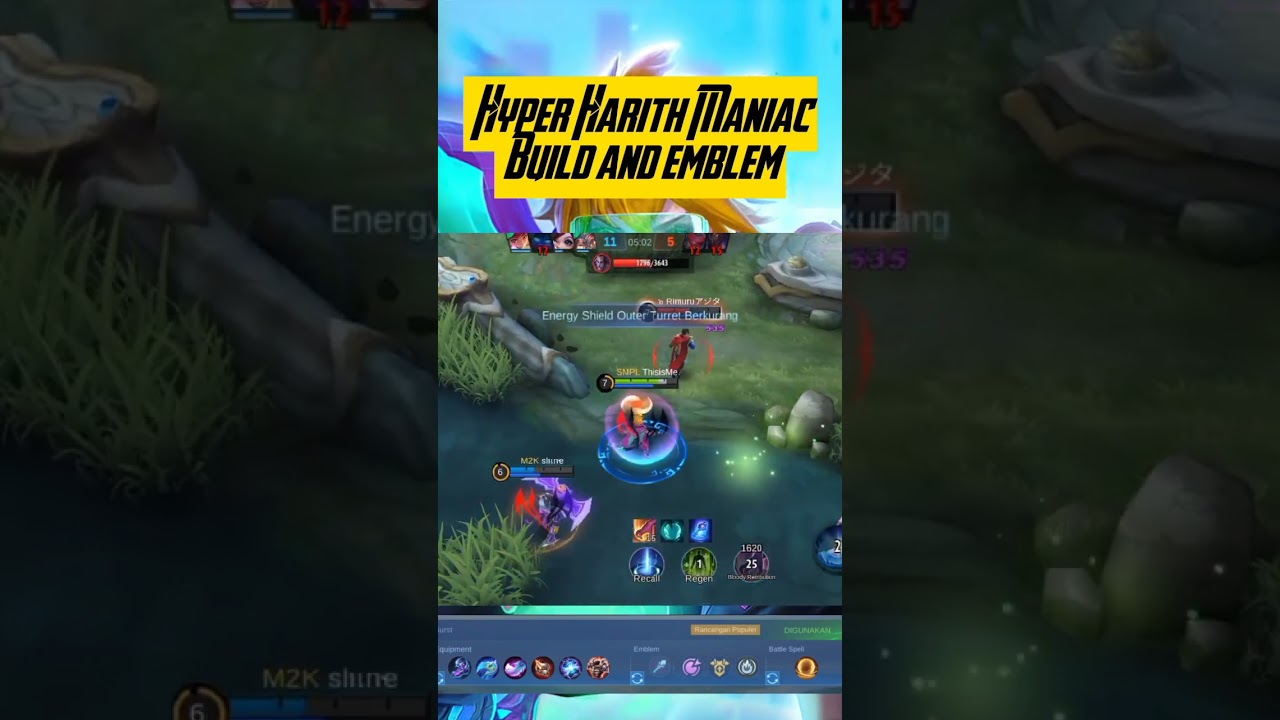 Hyper Harith maniac build and emblem #mlbb #harith #hyper #tutorialharith #shorts