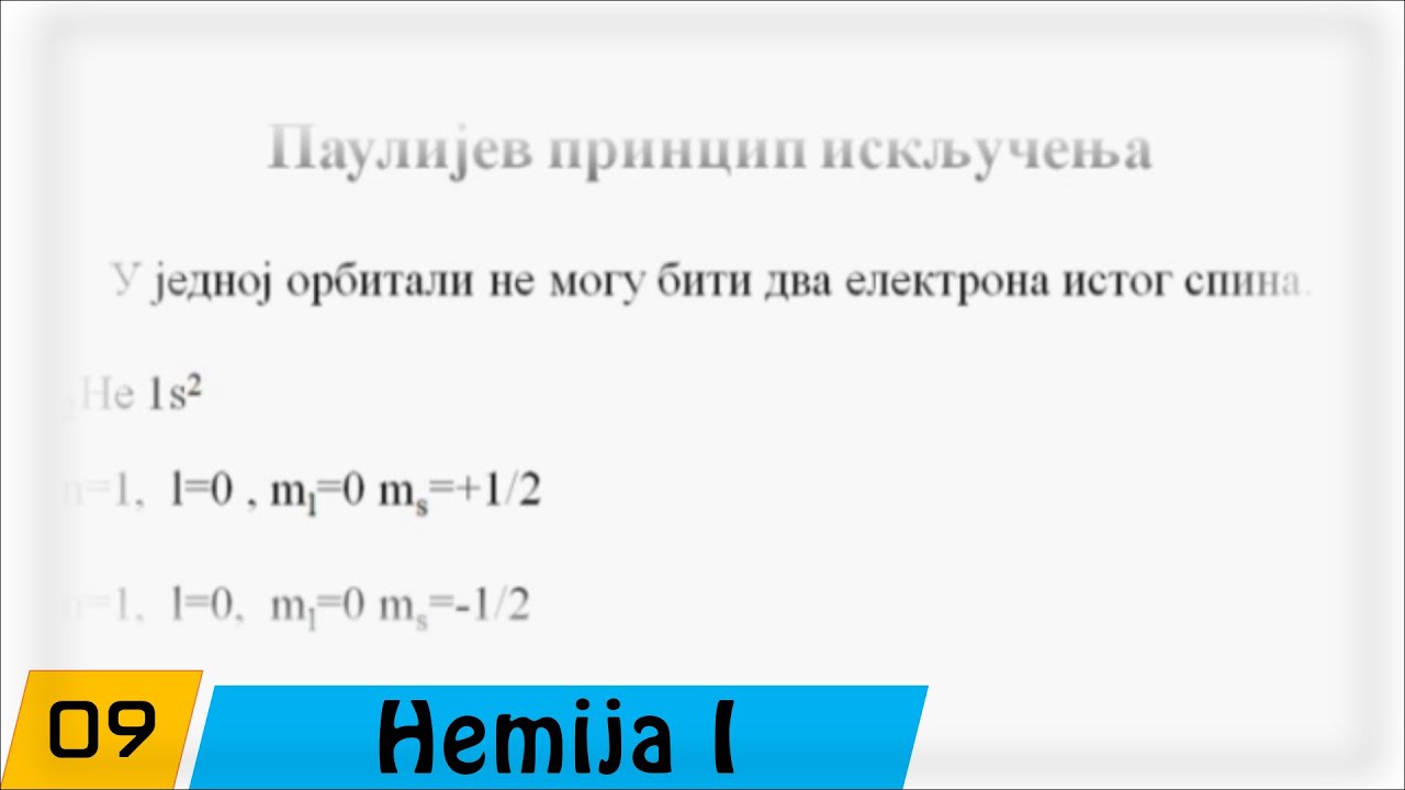 Hemija | Prvi razred : 9. Elektronska konfiguracija
