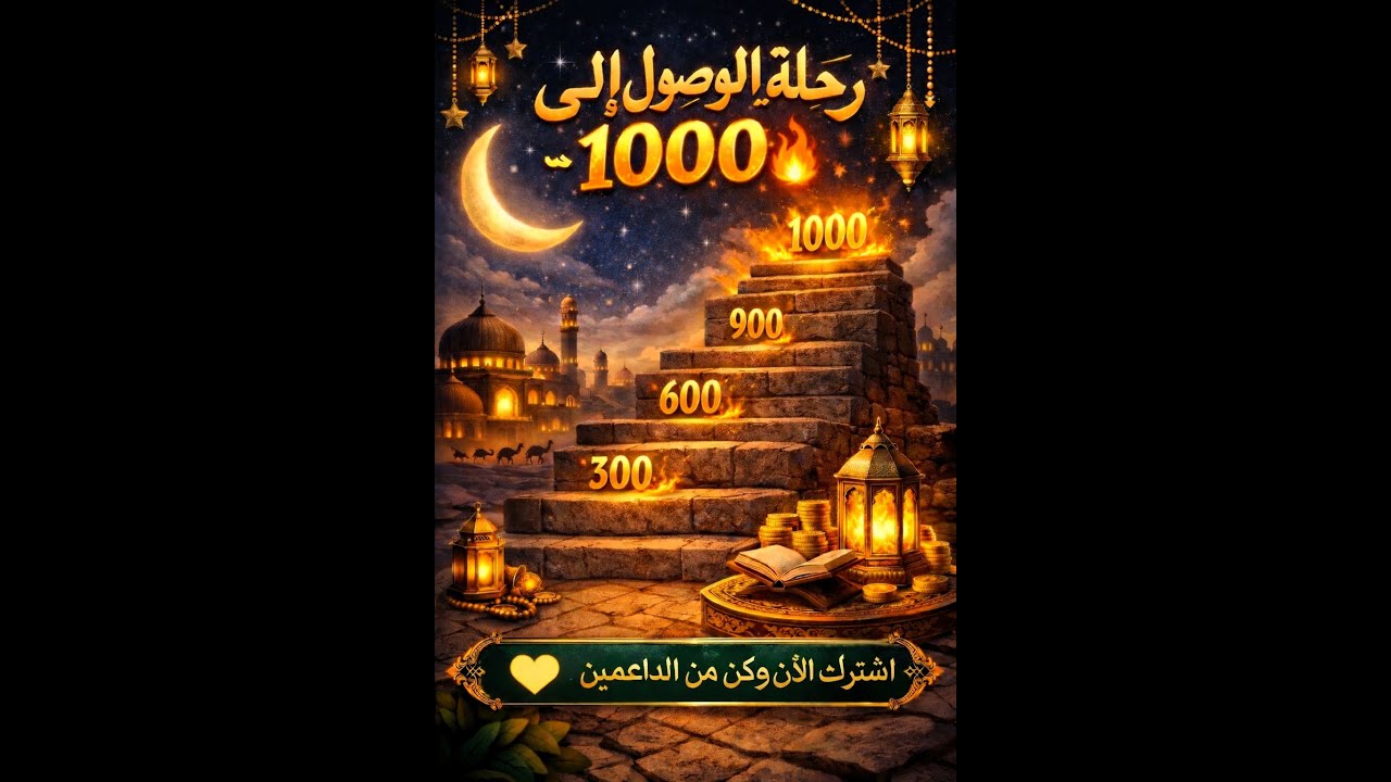 رحلة الوصول الى ألف مشترك الشتراك شباب دعمكم رمضان 2026