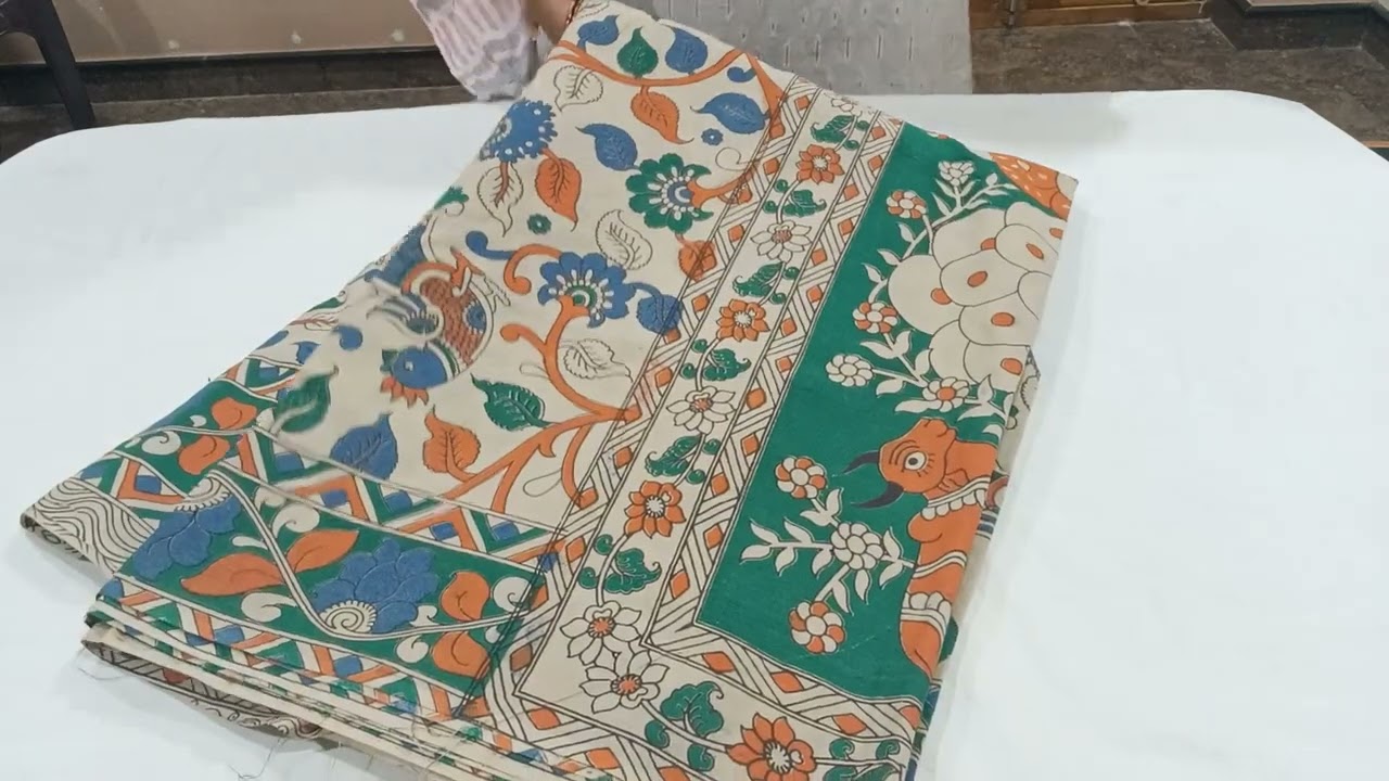 LATEST COLLECTION PURE HANDLOOM KALAMKARI COTTON SAREES @ free shipping for order 9154240115  🙏