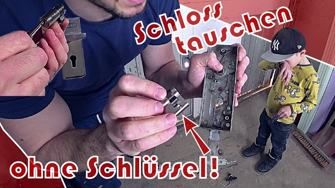 Profilzylinder an Garage wechseln ohne Schl&uuml;ssel ohne bohren │ T&uuml;rschloss