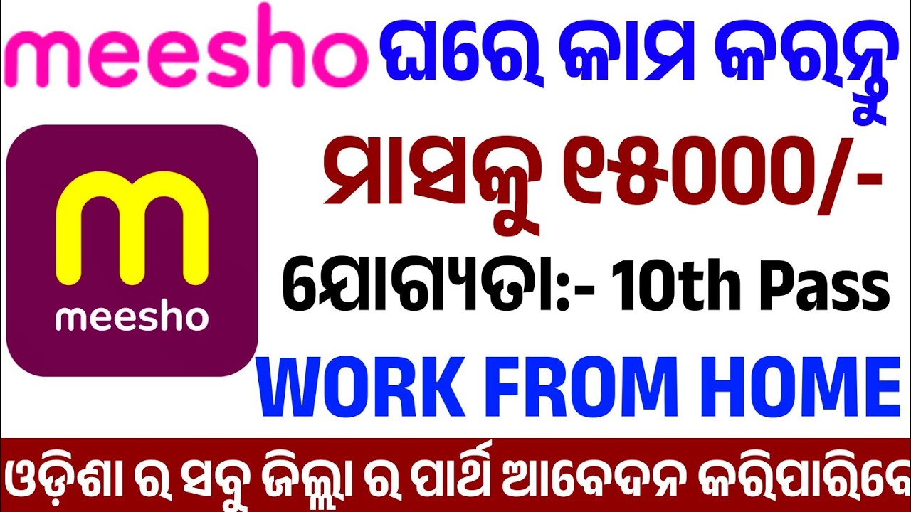 Meesho Work From Home job vacancy 2025| Mesho ରୁ ପଇସା କିପରି କମାଇବେ | 🤑 earn money part time job