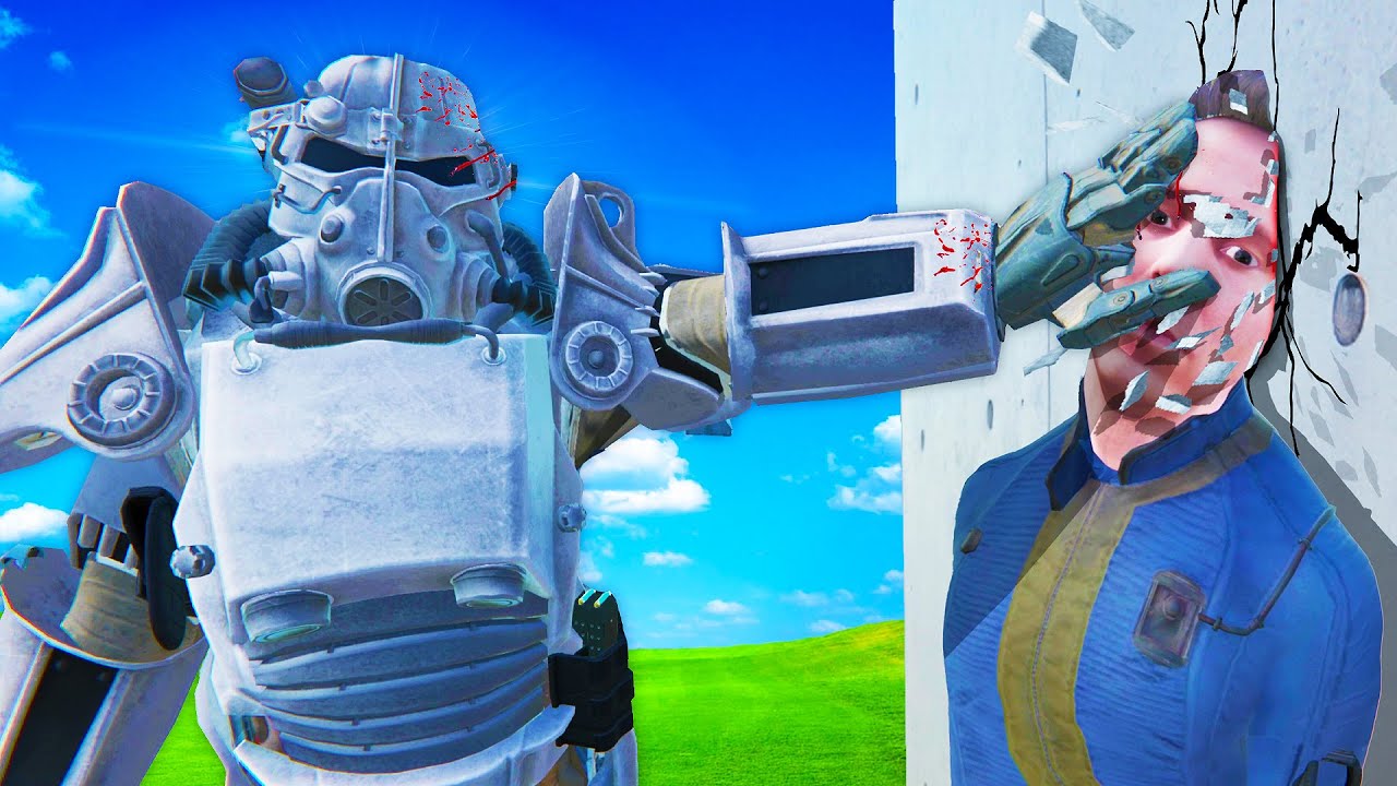 CRUSHING Ragdolls Heads with FALLOUT Power Armor... (Bonelab Mods)