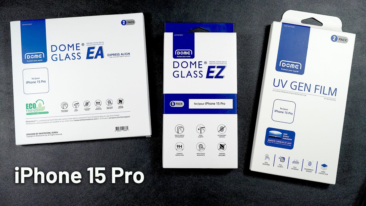 Whitestone Dome Glass EA, EZ & UV GEN Film iPhone 15 Pro - Drop & Scratch Tests