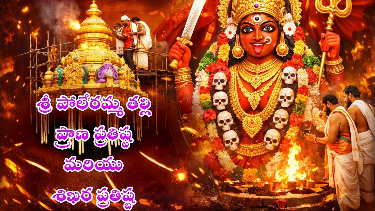పోలేరమ్మ  ప్రాణ ప్రతిష్ట ,మహా కుంభాభిషేకం