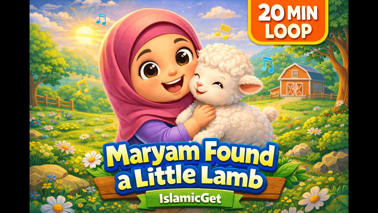 20 min loop | Maryam Found a Little Lamb | Islamic Nursery Rhyme for Muslim Kids | BabyJoy Songs