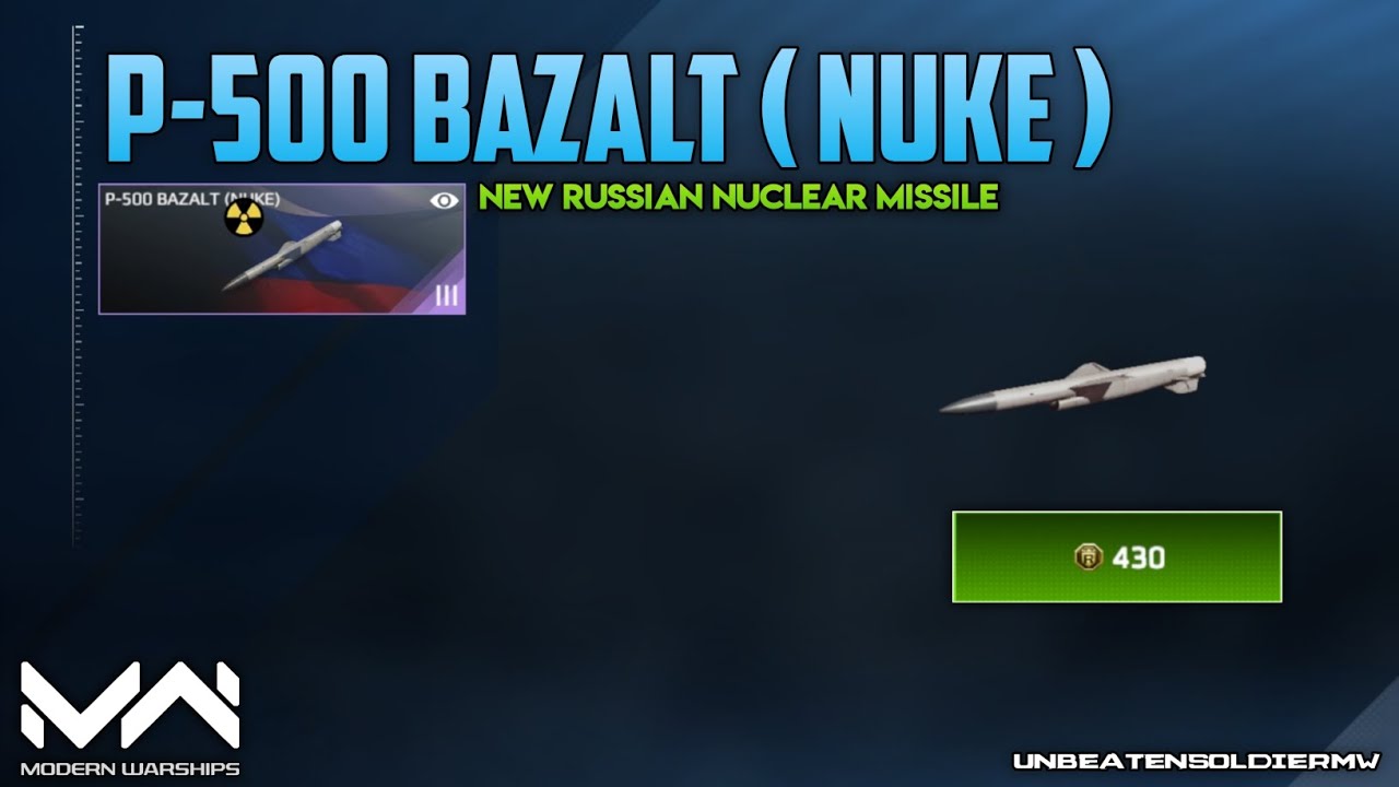 Modern Warships : P-500 Bazalt ( Nuke ) Missile in Rank Shop || New Russian Missile || MW
