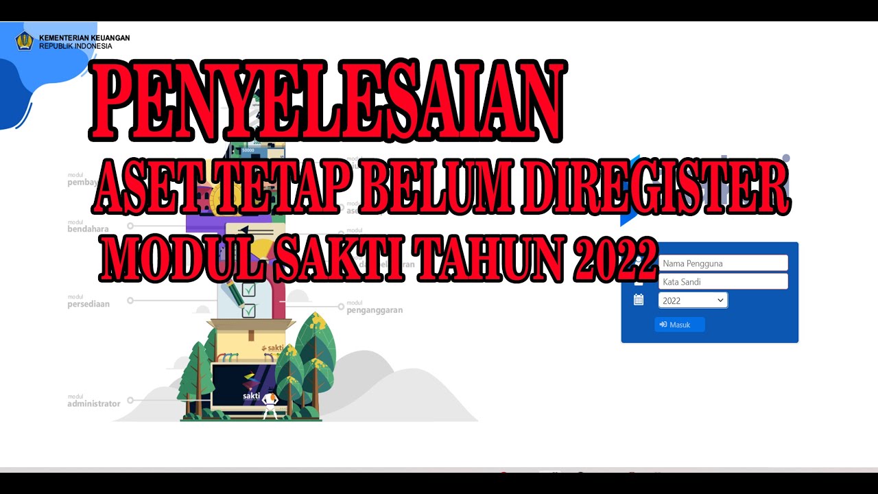 PENYELESAIAN ASET TETAP BELUM DIREGISTER MODUL SAKTI TAHUN 2022