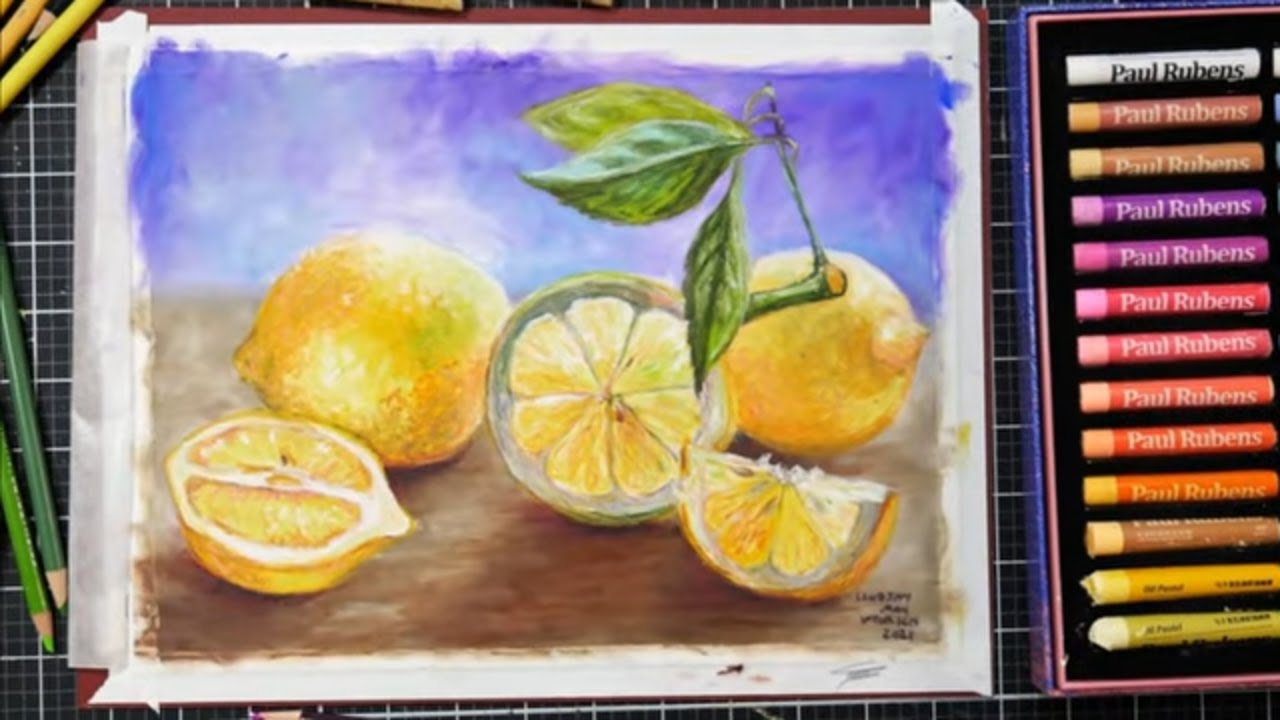 Oil Pastel Tricks & Tips! Let's Paint Lemons & Learn!