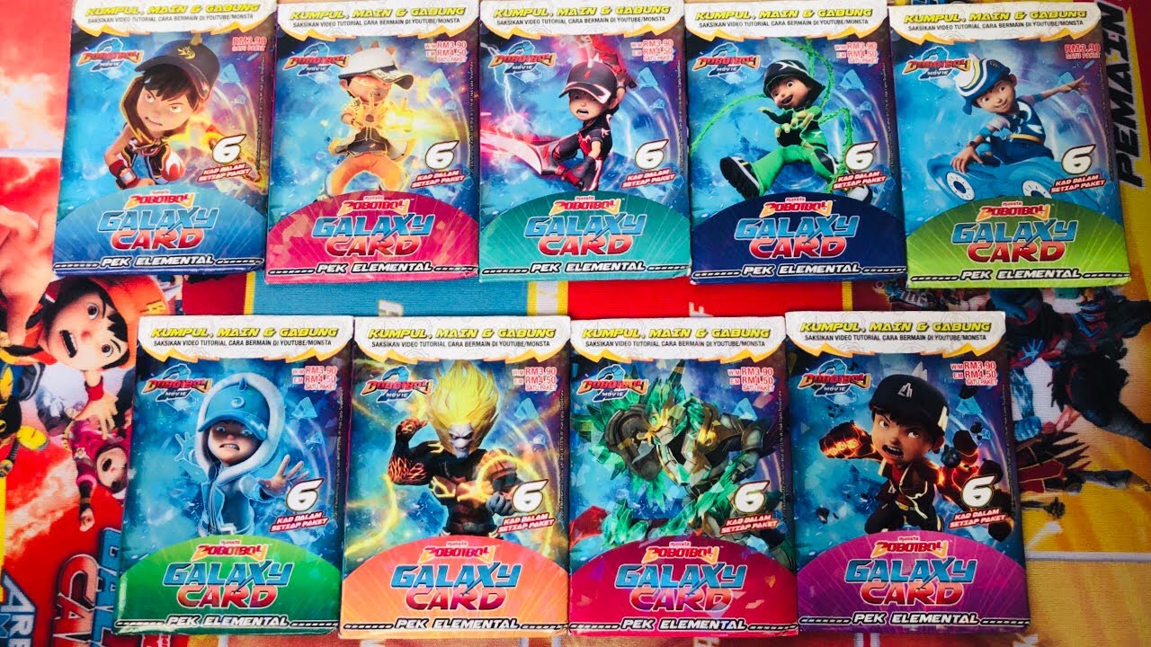 Unboxing boboiboy galaxy card terbaru pek elemental #boboiboygalaxy #boboiboy #yaya #gopal #adudu