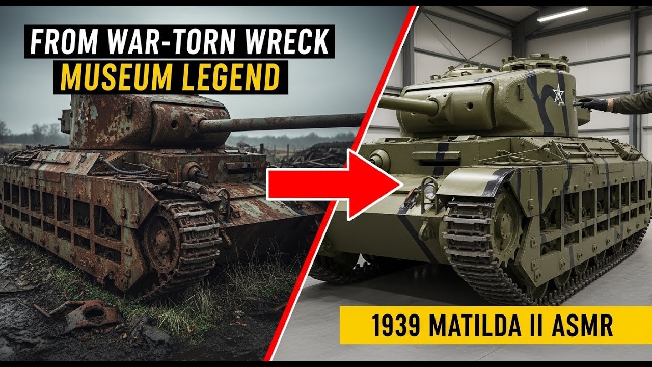 ASMR Tank Restoration | 1939 British Infantry Tank Mk II Matilda Full Rebuild From War-Torn.