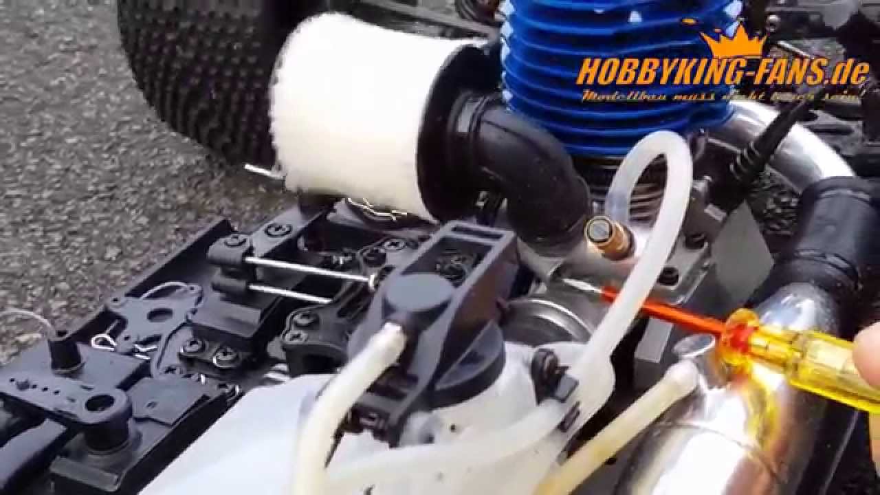 HK Basher SaberTooth Nitro Motor & Vergaser einfahren & einstellen