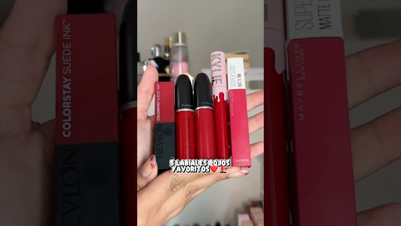 MIS 5 LABIALES ROJOS FAV DEL MOMENTO ❤️💄Las mejores f&oacute;rmulas del 2025🤩 #redlipstick #beauty