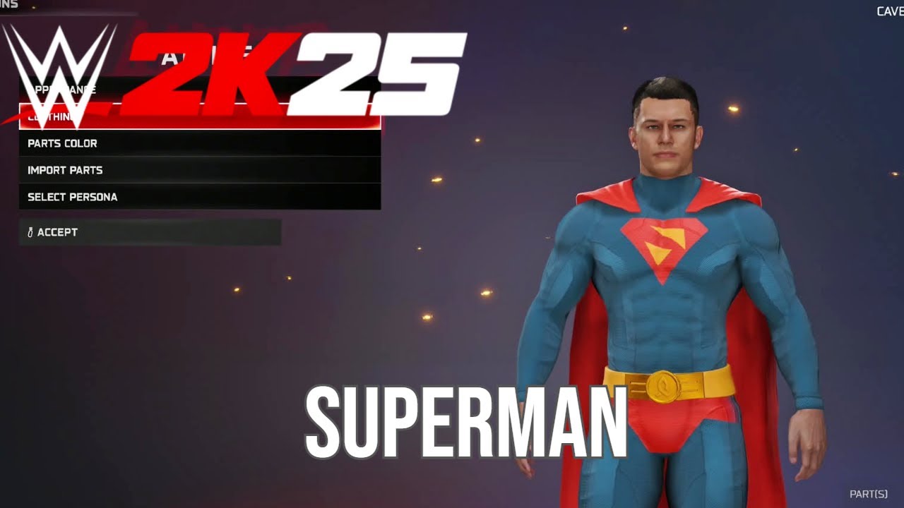 WWE 2K25 Superman CAW – The Man of Steel Dominates the Ring! (Full Creation)