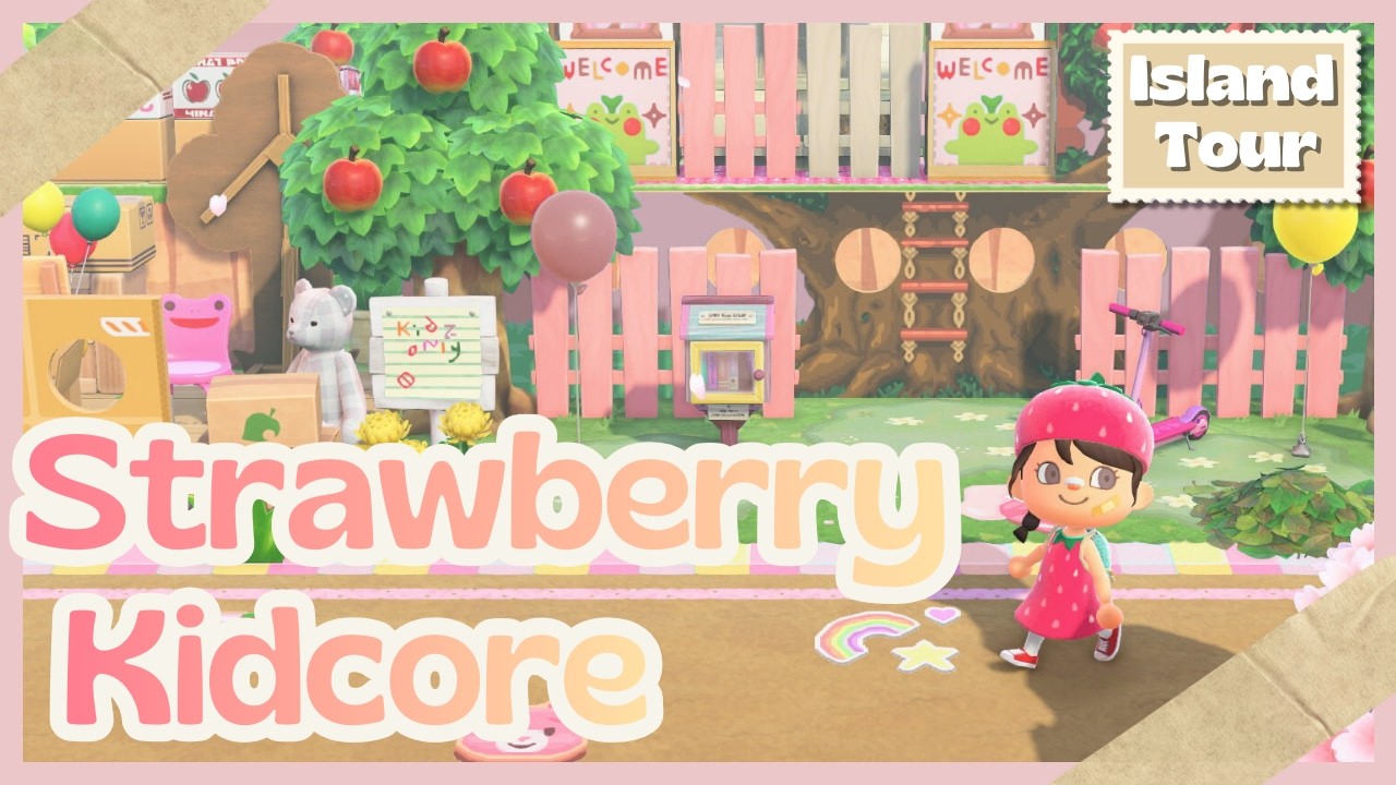 Экскурсия по острову Strawberry Pastel Kidcore | Остров ACNH | Animal Crossing New Horizons