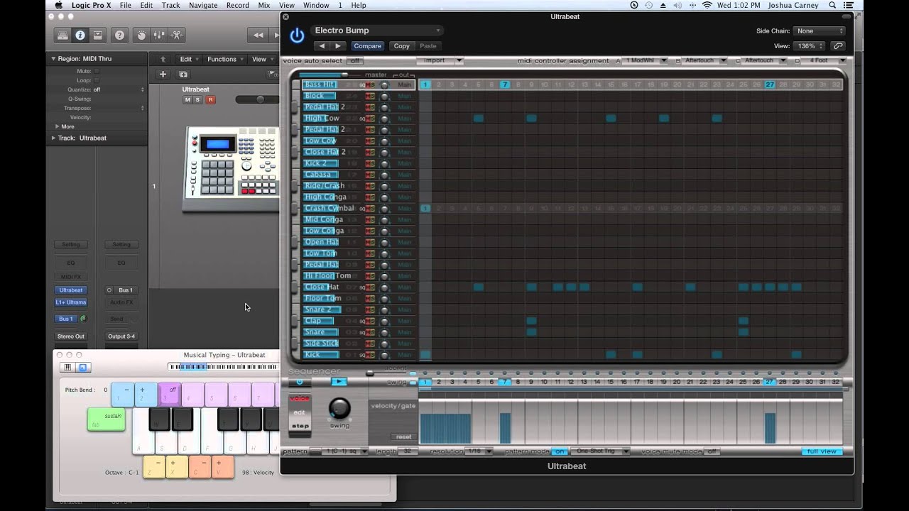 Logic Pro X - Video Tutorial 51 - Ultrabeat (PART 1) Sequencing and Sampling