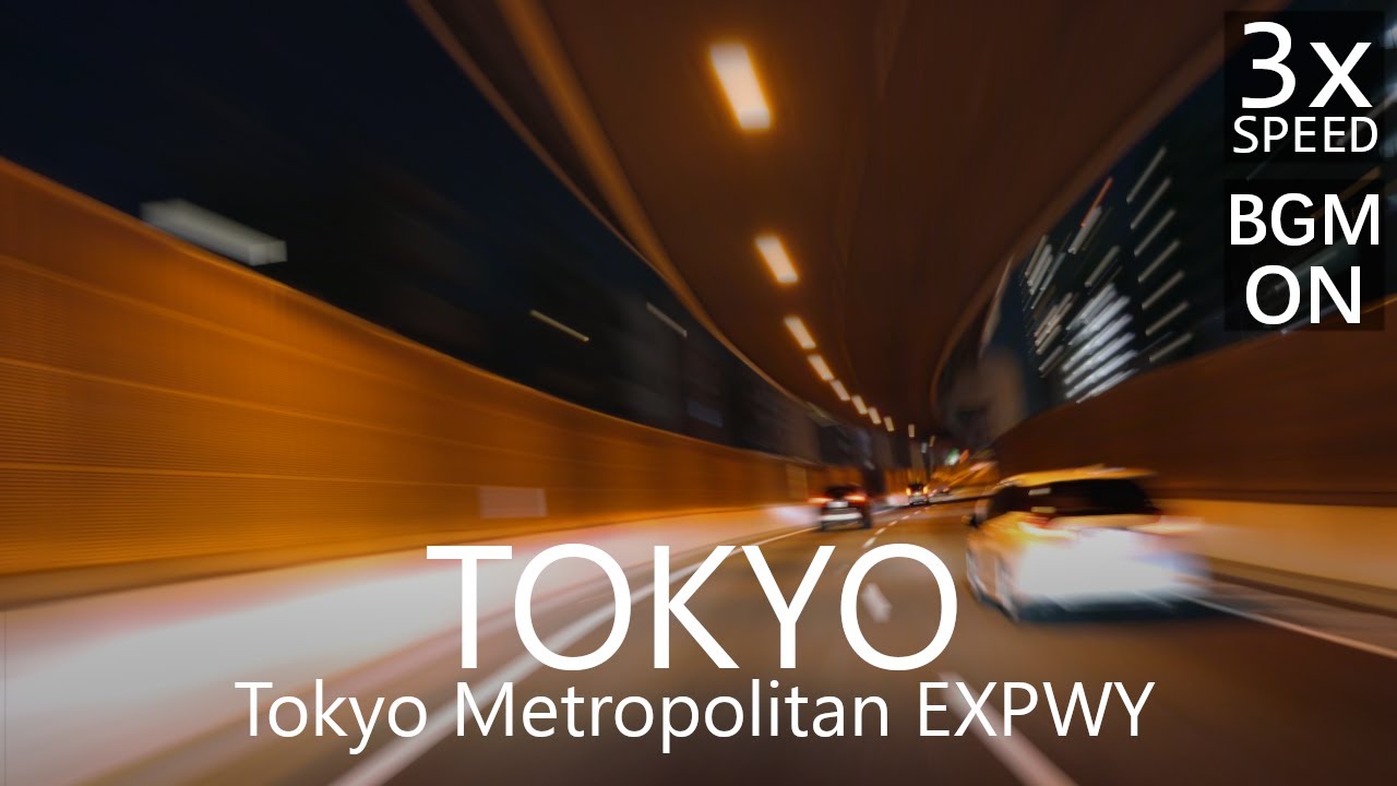 4K Night Drive on Tokyo Met. EXPWY 2024 Ver. [3x Speed with BGM]