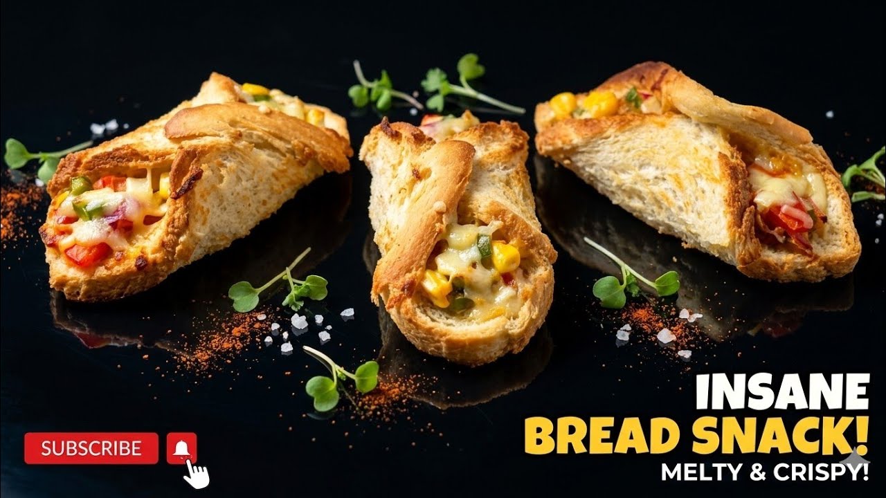 Insane bread snacks || Cheesy bread recipe || 2 min recipe #cooking #viral #food #recipe