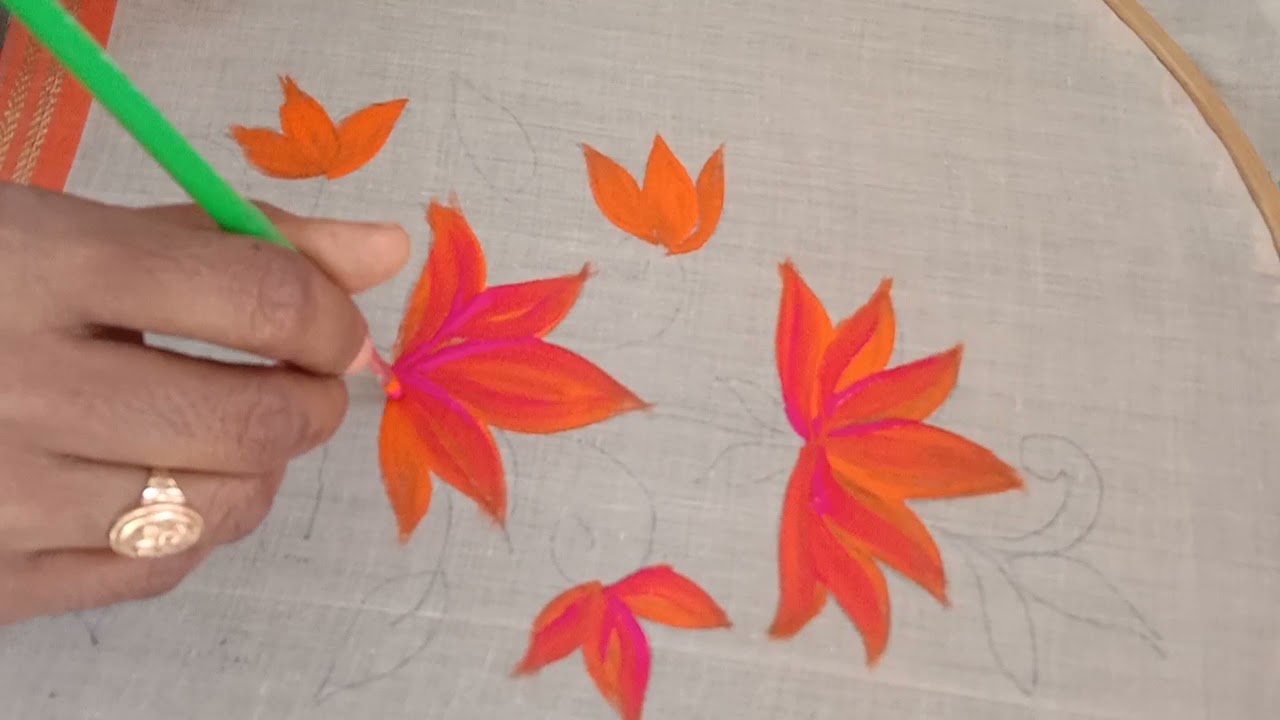 plain Saree painting simple method