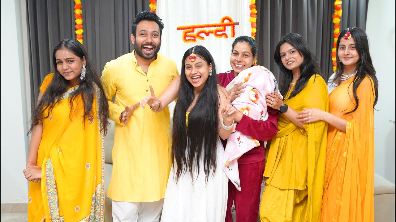New baby aur Aditi ki haldi ceremony Party😱