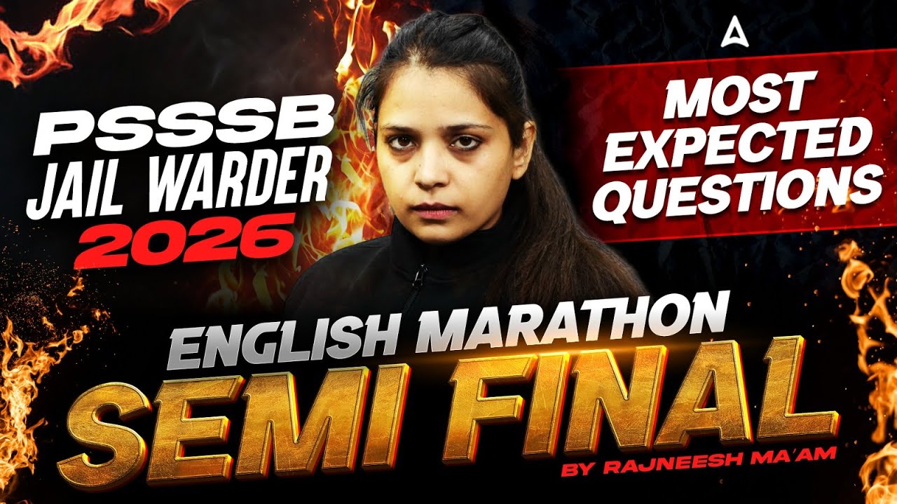PSSSB Jail Warder Marathon 2026 | PSSSB English Marathon Class By Rajneesh Ma'am
