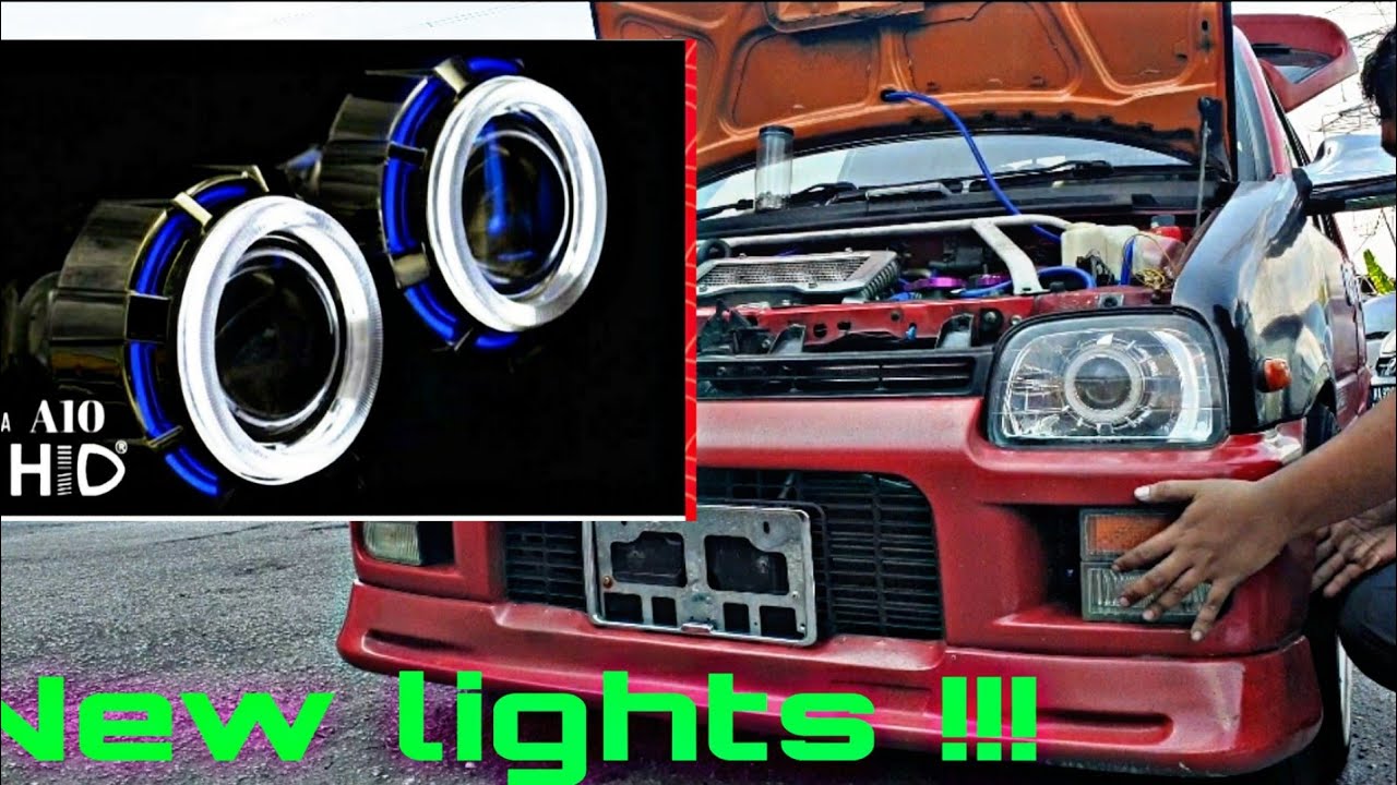 Projector 4.5 brand Vahid !!! 😲😲😲 modifikasi lampu headlamp kancil L2s guide by riez JUST DIY