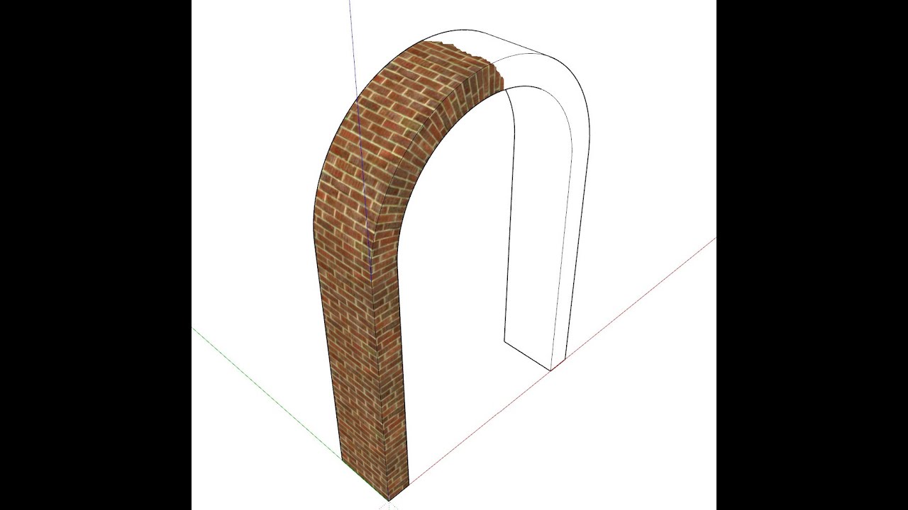 Как придать текстуру арочной форме с помощью Sketchup #Shorts