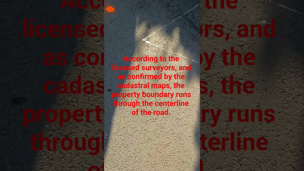 According to the licensed surveyors, and as confirmed by the cadastral maps  centerline of the road.