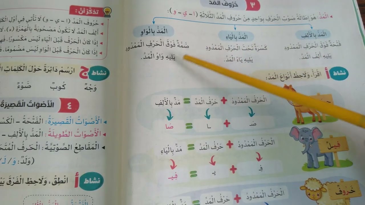 المد والممدود والحركات القصيرة والحركات الطويلة