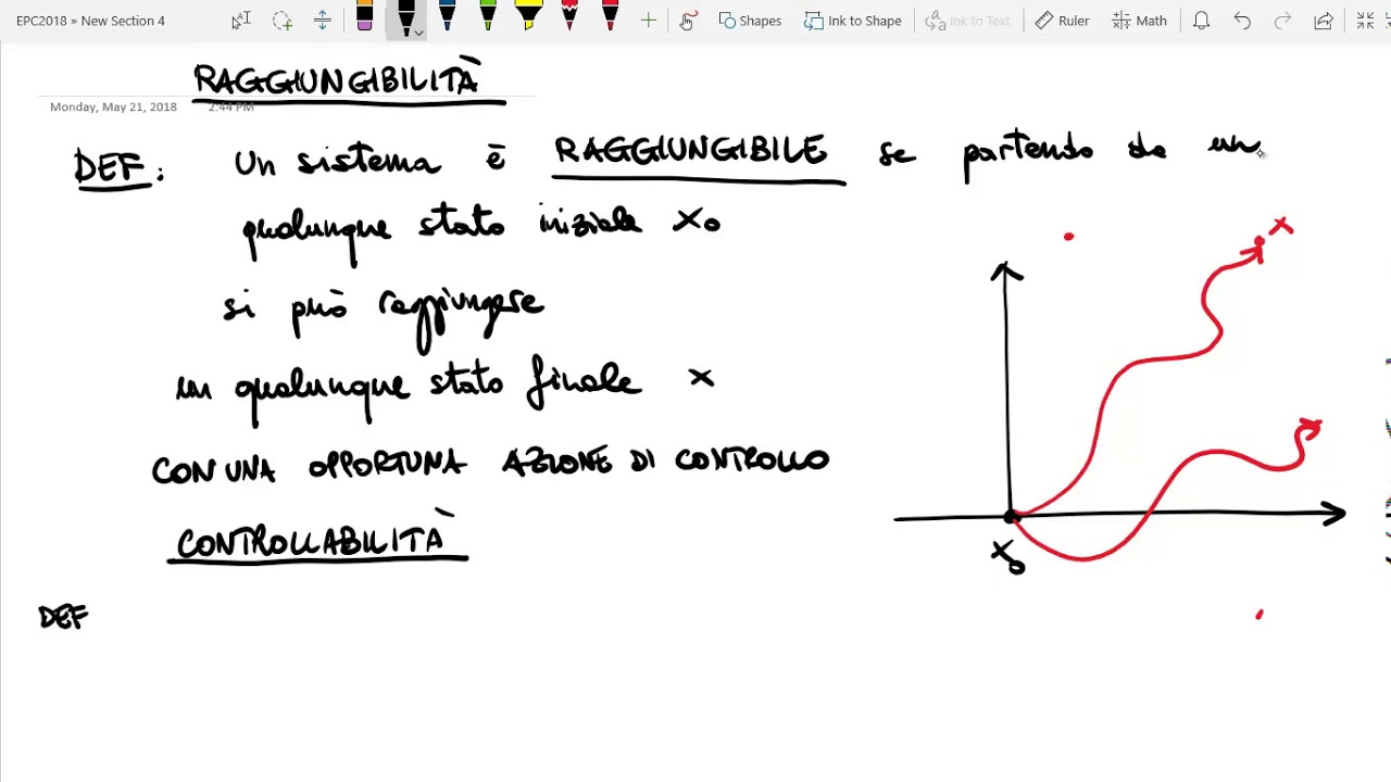 Raggiungibilità, Controllabilità, Osservabilità - Lezione - EPC 2018