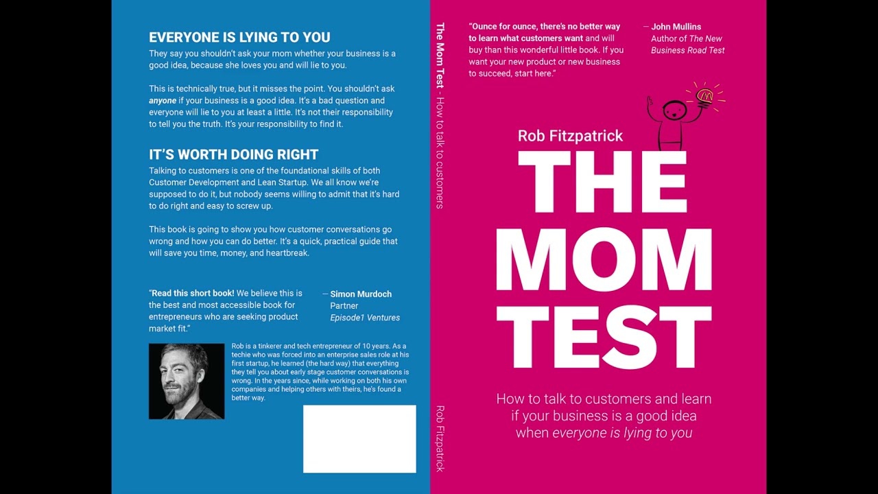 The Mom Test Book By Rob Fitzpatrick - Full Audiobook #themomtest #entrepreneur #book #startup