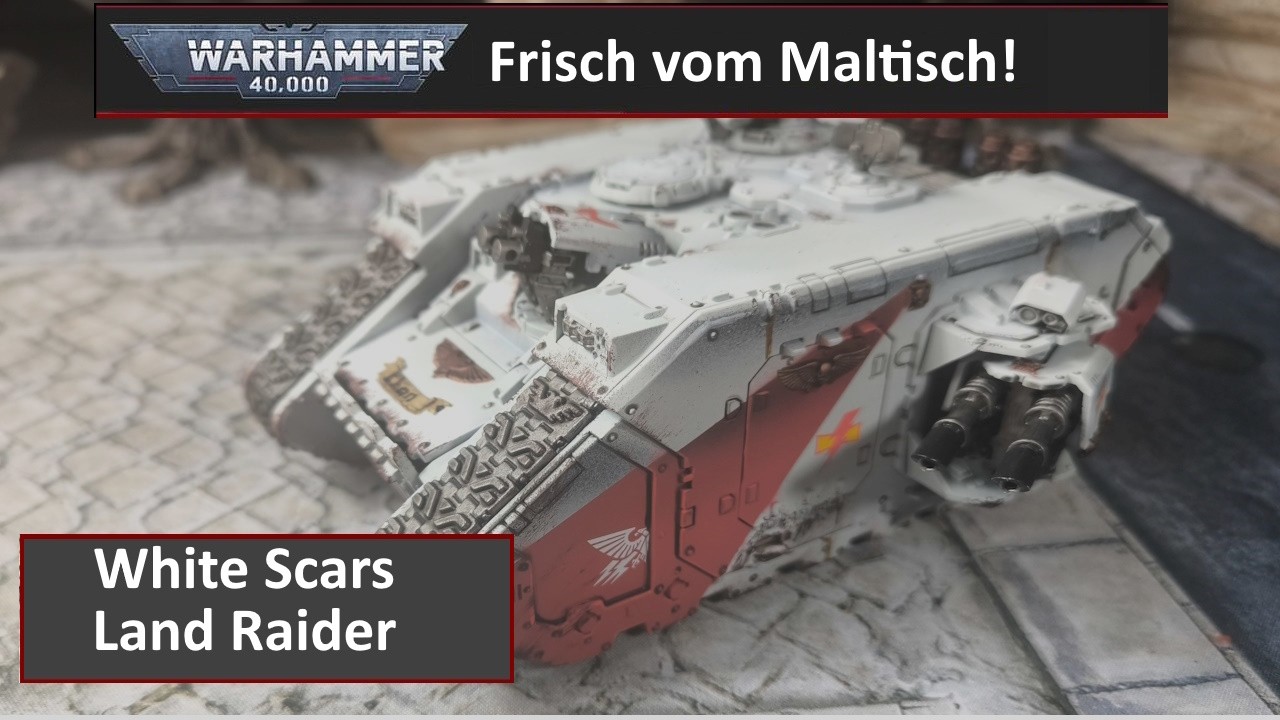 Frisch vom Maltisch: White Scars Land Raider!