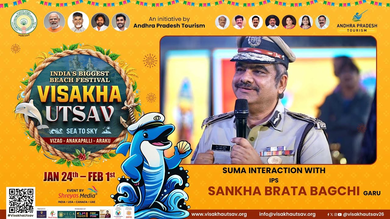 Suma Interaction IPS Sankha Brata Bagchi Garu at Visakha Utsav Celebrations 2026 | Shreyas Group