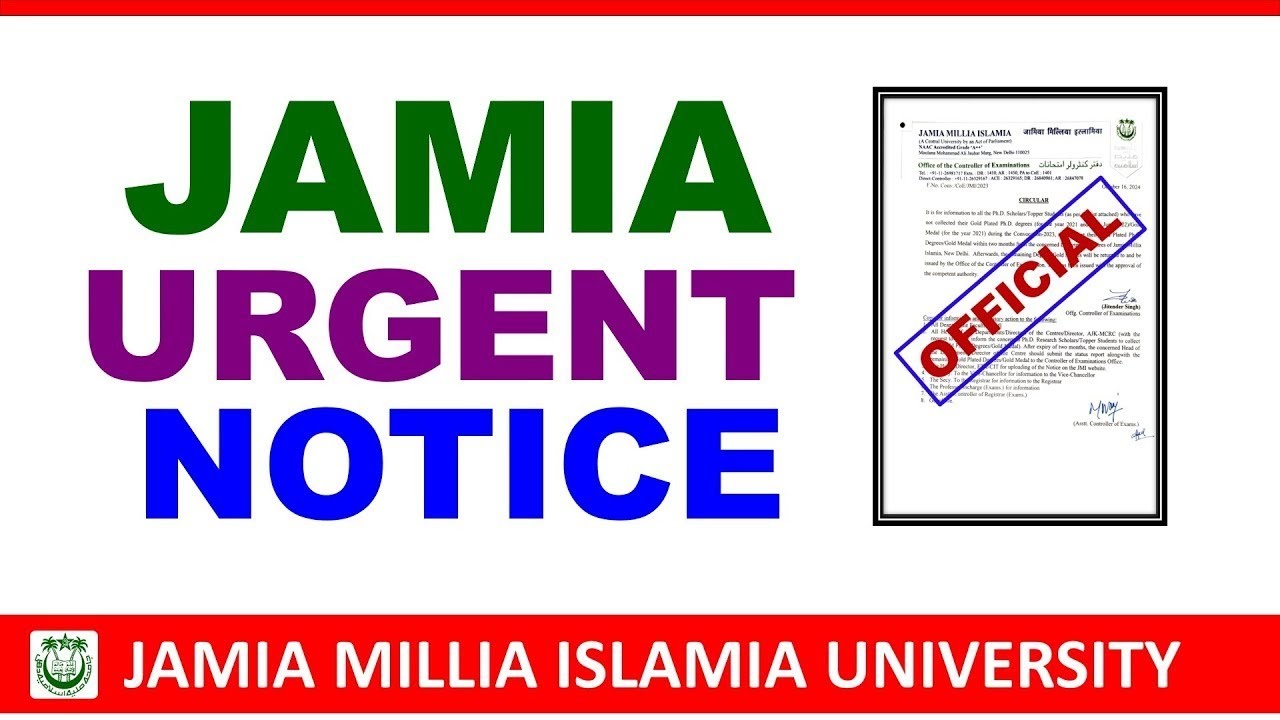 Jamia Millia Islamia University Admission 2024 Online Application Form 2024