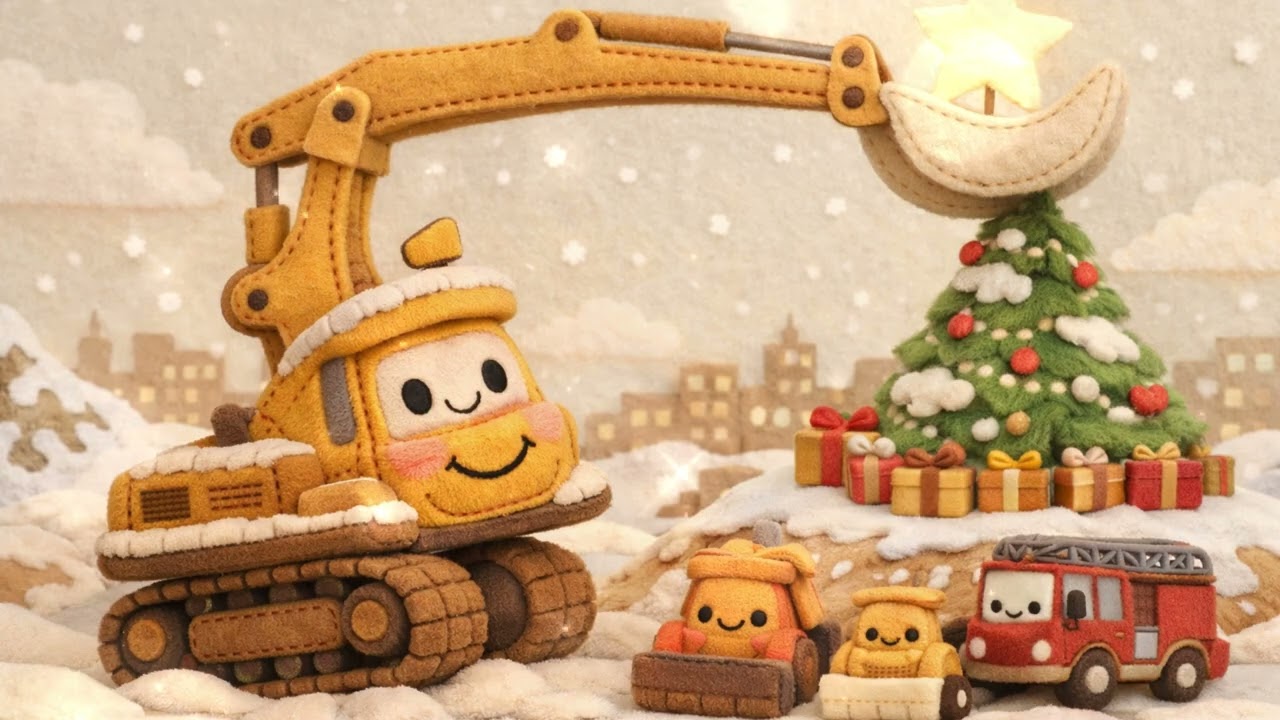 Як будівельні машини отримали Різдвяні подарунки 🎄 Аудіоказка для дітей