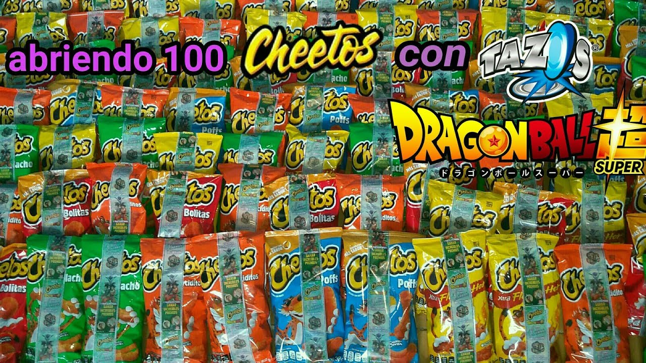Abriendo 100 Cheetos con tazos Dragon Ball Super