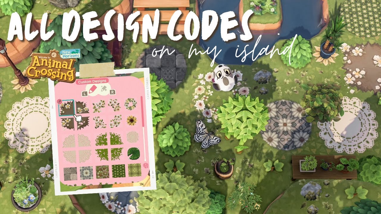 ALL DESIGN CODES I'm using on my PLANTCORE ISLAND in spring | Animal Crossing: New Horizons