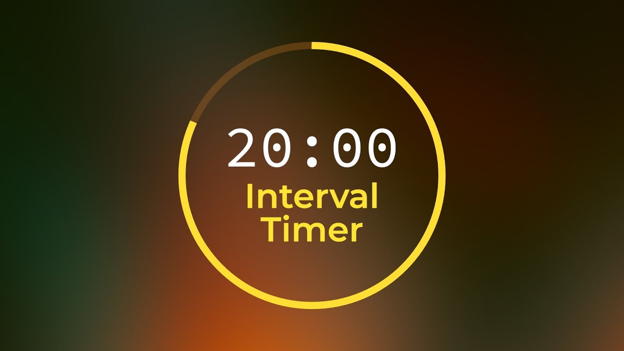 20 Minute Interval Timer 🔔 10 hours (no music)