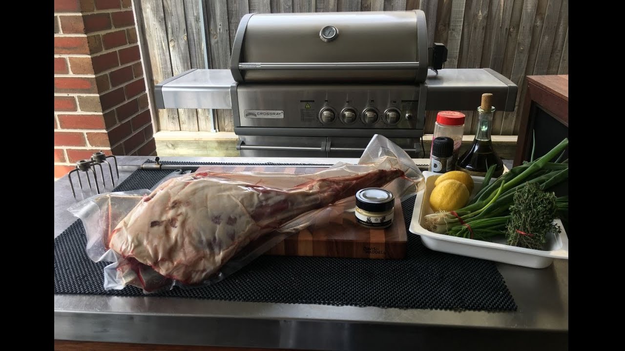 Suckling Free Range Pork Leg Roast cooked on the CrossRay Rotisserie by Jack The Greek