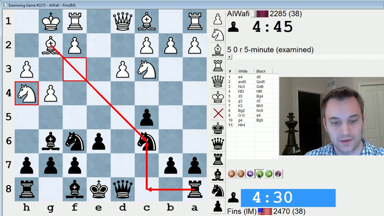 Blitz Chess #374: AlWafi vs. IM Bartholomew (Scandinavian Defense)