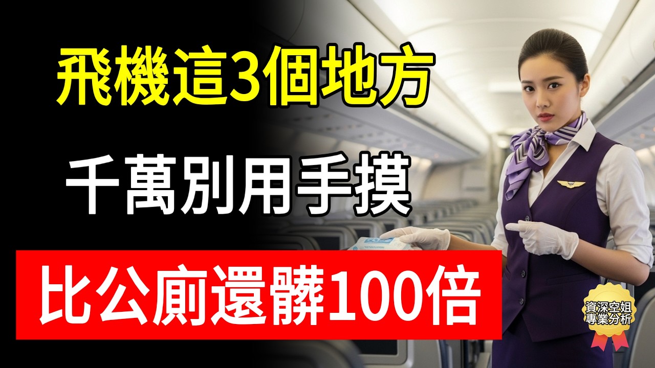 資深空姐警告！飛機上“這3個地方”比公廁髒百倍！長輩上機先做這1步，0成本殺菌免花幾十萬掛急診！#搭飛機注意事項 #空姐揭秘 #飛機衛生 #幸福百分百 #長輩出國