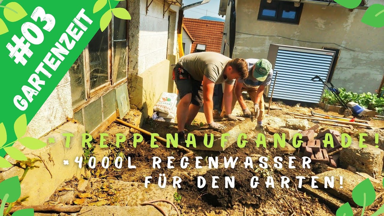Gartenumbau: Treppe entfernen & 4000L Regenwassertank 🏡 | Vlog #3