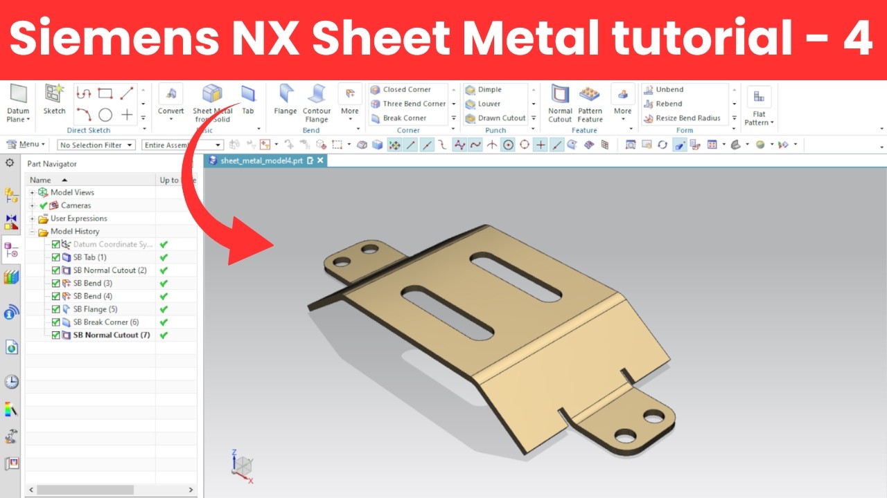 Siemens NX Sheet Metal Tutorial for Beginners (Step-by-Step)