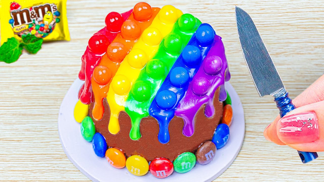 Miniature Sweet Rainbow Chocolate Pop It Cake 🌈 How To Make Miniature Rainbow Cake By Baking Yummy