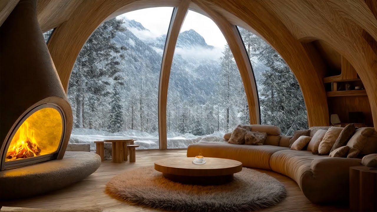 Rifugio tra Neve e Fuoco | Relax Profondo per Dormire, Studiare e Lasciar Andare lo Stress ❄️🔥