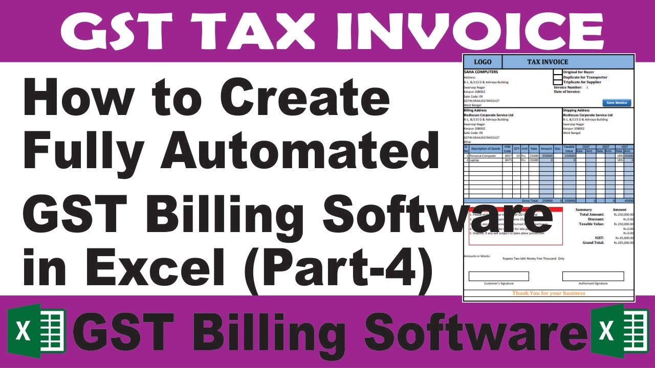 #100-How to make GST billing software in Excel (Fully Automated)(Part-4)(2020)(V1.0)